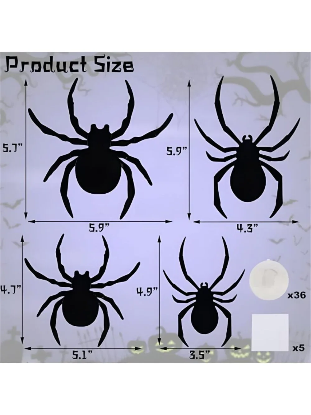 36 Pack Halloween Wall Decor Light up Spiders Window Decorations